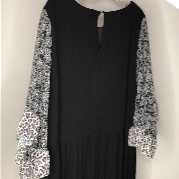 Leopard trim black dress - Picture 10 of 10